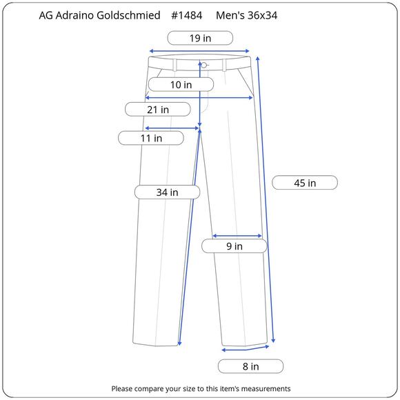 AG Slim Fit Chino Pants 36x34 Navy Stretch Twill Lux Line Adriano Goldschmied - Picture 11 of 11